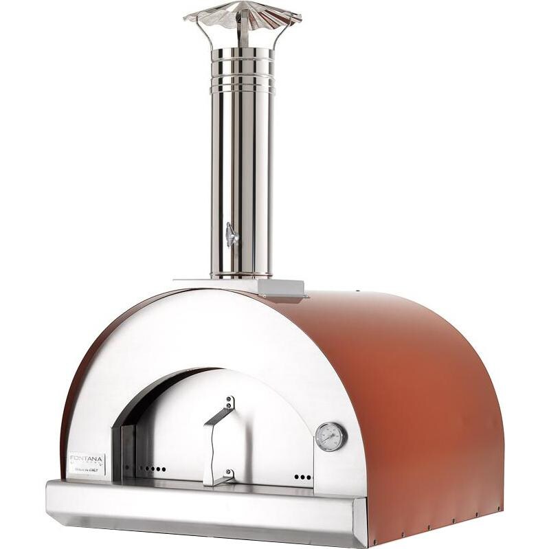 Fontana Forni Forno Toscano Margherita 31-Inch Countertop Outdoor Wood-Fired Pizza Oven - Red