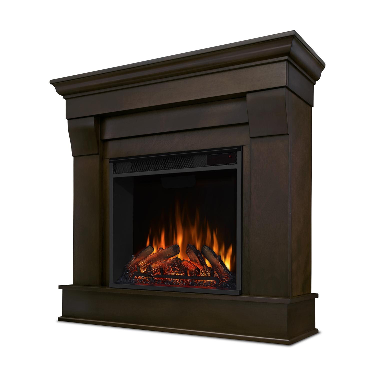 Real Flame - 5910E-DW - Chateau 40-Inch Electric Fireplace With Mantel - Dark Walnut - Front thumbnail