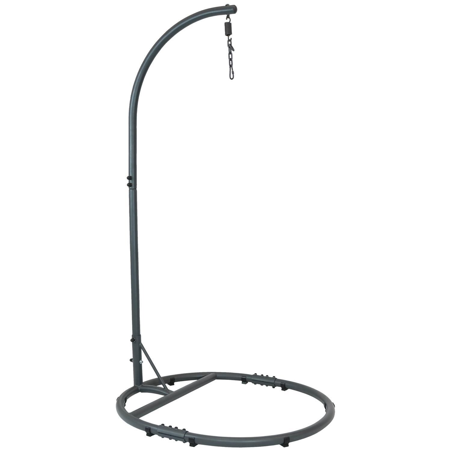 Ultimate Patio 76-Inch Steel Egg Chair Stand w/ Extra Wide Round Base - Gray