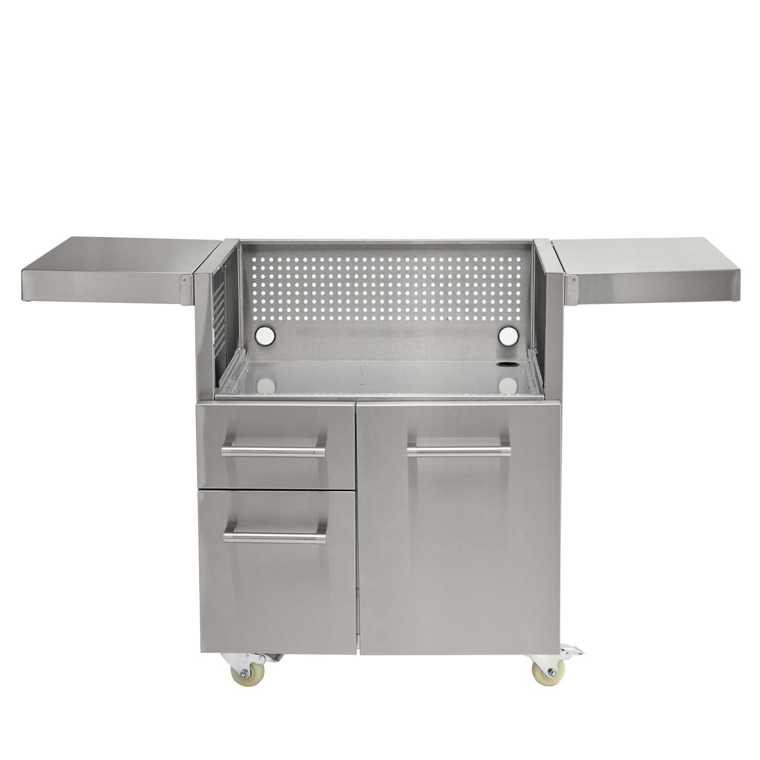 Coyote Outdoor Living C3FTCART 30 Inch Flat Top Grill Cart - Front Shelves Up - White Background thumbnail