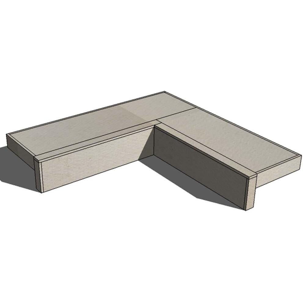 Universal Ready To Finish Overhang Raised Bar And Backsplash For 90 Degree Corner Cabinet - Two Sided thumbnail