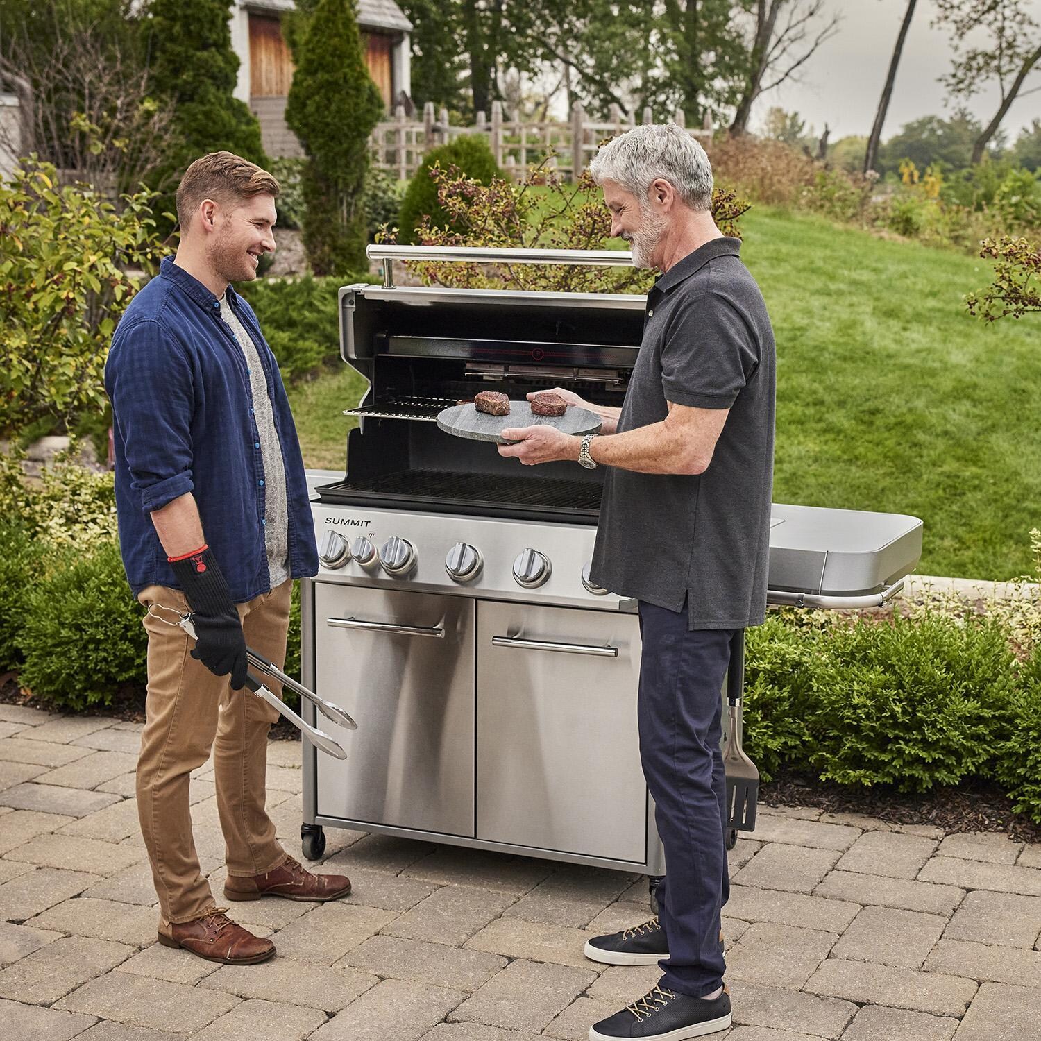 Weber Grills 1500028 Weber Summit FS38 S Propane Gas Grill - Stainless Steel - Cooking on the Grill - Lifestyle thumbnail