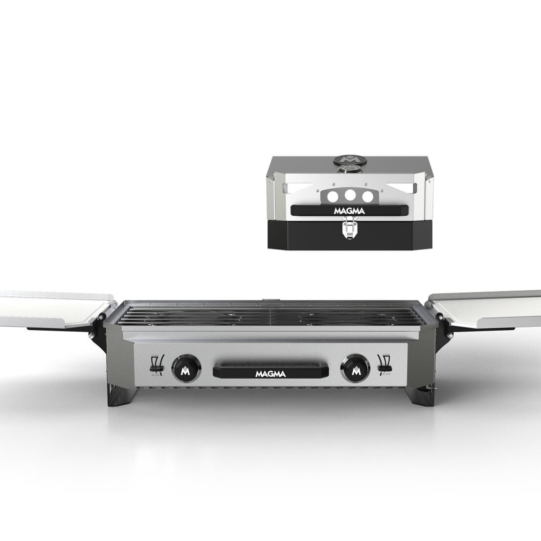 Magma Crossover Double Burner Firebox Outdoor Cooker With Pizza Oven Topper thumbnail