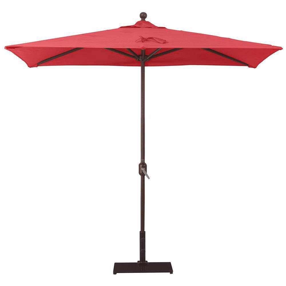 Galtech 3.5 X 7 Ft. Rectangular Aluminum Patio Umbrella W/ Crank Lift - Antique Bronze Frame W/ Jockey Red Sunbrella Fabric (Umbrella Base Not Included) thumbnail