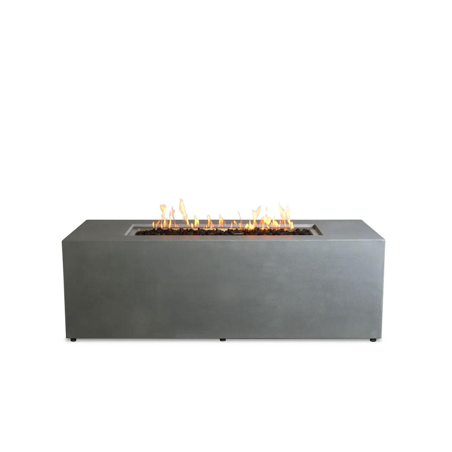 Glenwood 72-in Rectangular Concrete Propane Fire Pit in Natural Gray by Lakeview Outdoor Designs - White Background thumbnail