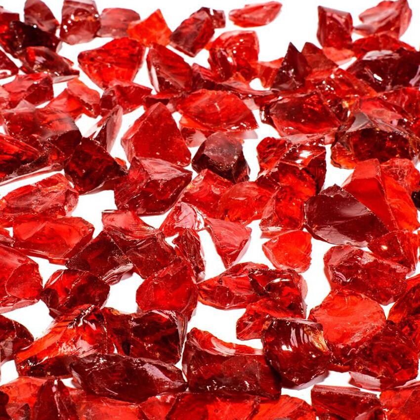 Enhance A Fire RR75-FG Rowdy Red 3/4-Inch Crushed Fire Glass - Close up thumbnail