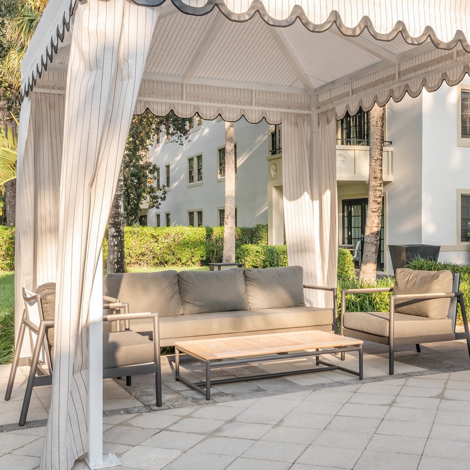 Teak + Table Barbados 51 Inch Rectangular Coffee Table in Asteroid - Lifestyle thumbnail