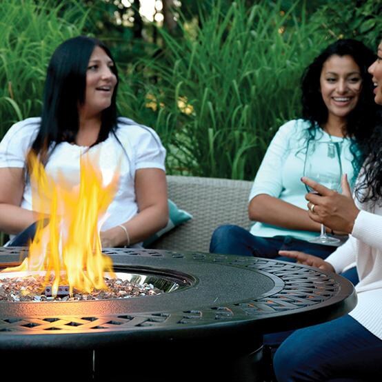 42-Inch Patioflame Kensington Fire Table With Glass Embers By Napoleon - Closeup thumbnail