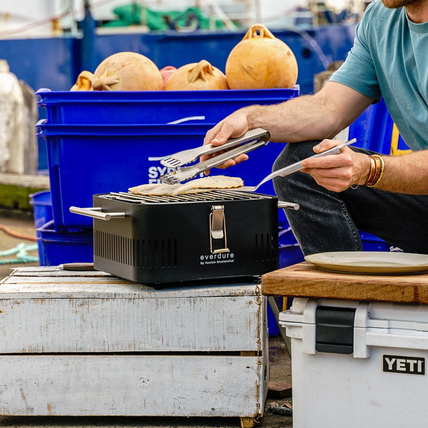 Everdure CUBE Portable Charcoal Grill Orange HBCUBEOUS BBQGuys