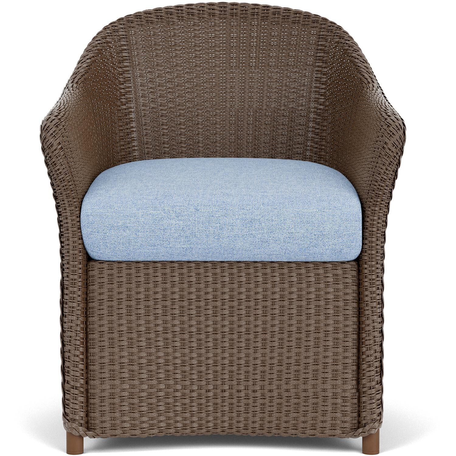 Lloyd Flanders Weekend Retreat Dining Armchair in Bark Finish W/ Demo Skyway Fabric thumbnail