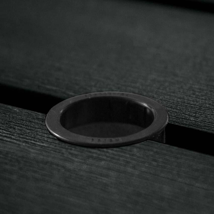 Lookwood 71 Inch Black Polyresin Picnic Table By Lakeview Outdoor Designs - Umbrella Hole - Detail thumbnail