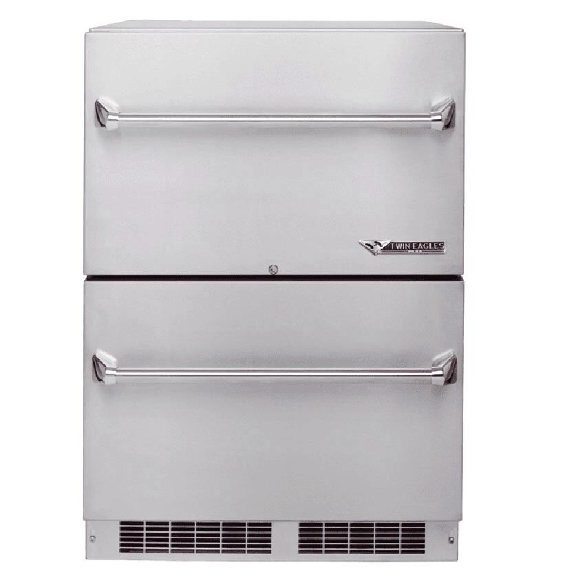 Twin Eagles 24-Inch Outdoor Rated Double Drawer Refrigerator - TE24D
