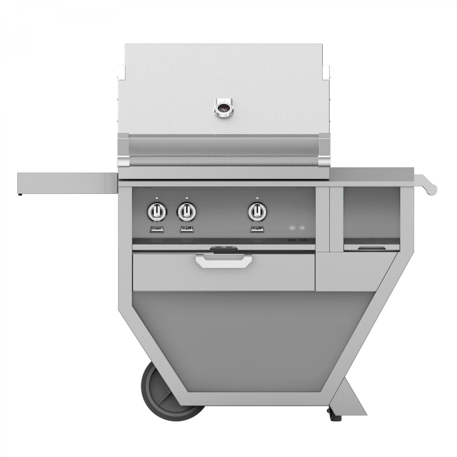 Hestan Deluxe 30-Inch Freestanding Natural Gas Grill W/ Sear Burner, Rotisserie, Worktop & Storage Drawer - Steeletto - GMBR30CX-NG-SS thumbnail
