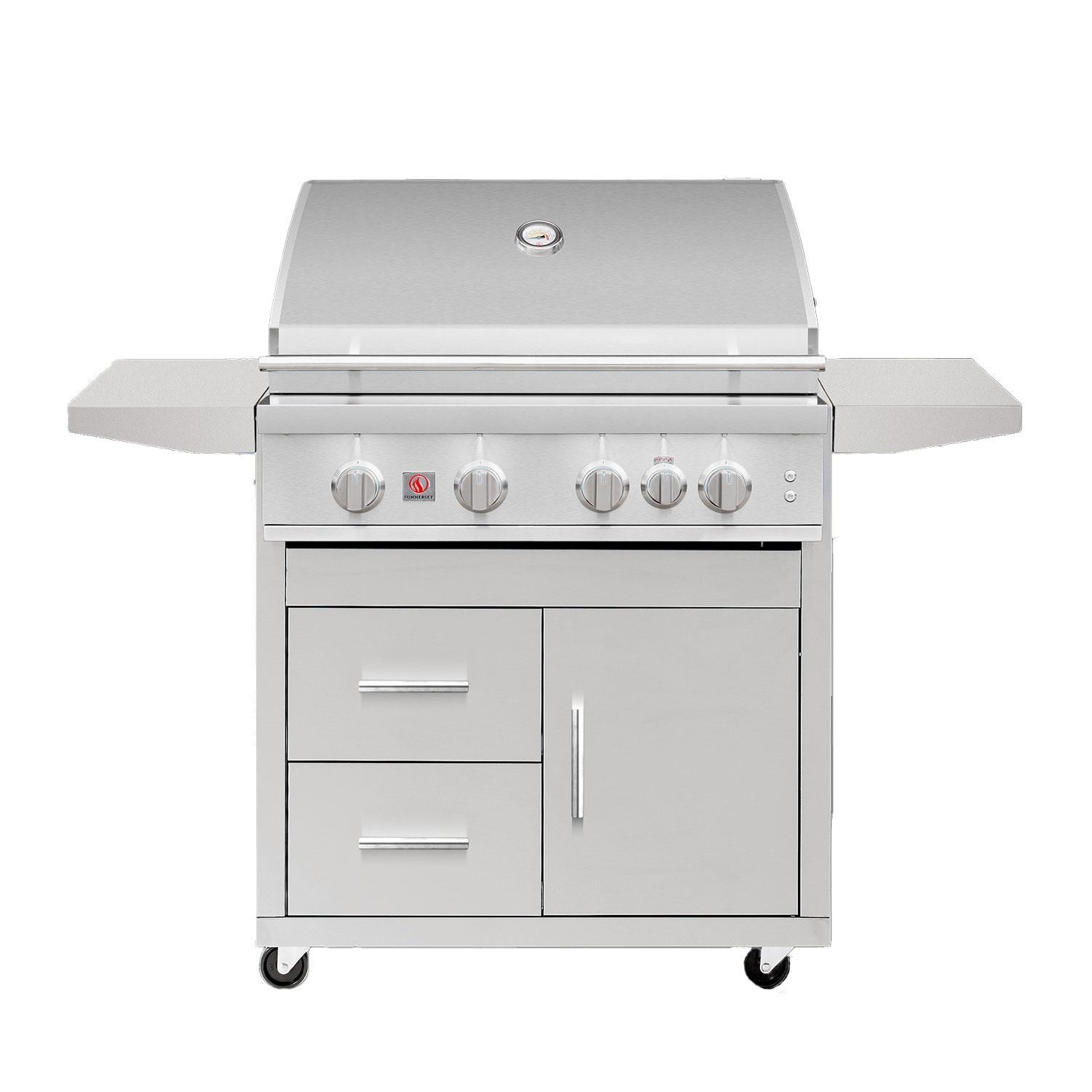 Summerset Sizzler Pro 32-in 4 Burner Freestanding Natural Gas Grill w/ Rear Infrared Burner - Display - White Background thumbnail
