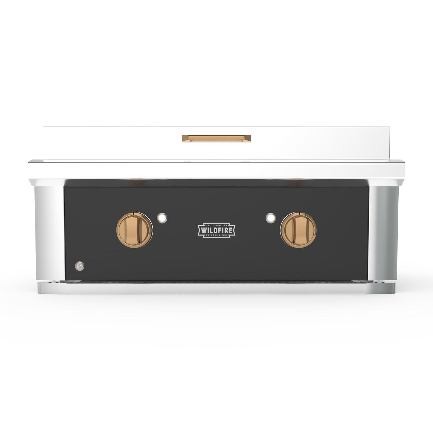 Wildfire Outdoor Living Wildfire Ranch Pro 30-in 2 Burner Black 304 SS Propane Griddle w/ Brushed Bronze Knobs - WFPRO30GRD-BSS-LP + KB2-BB