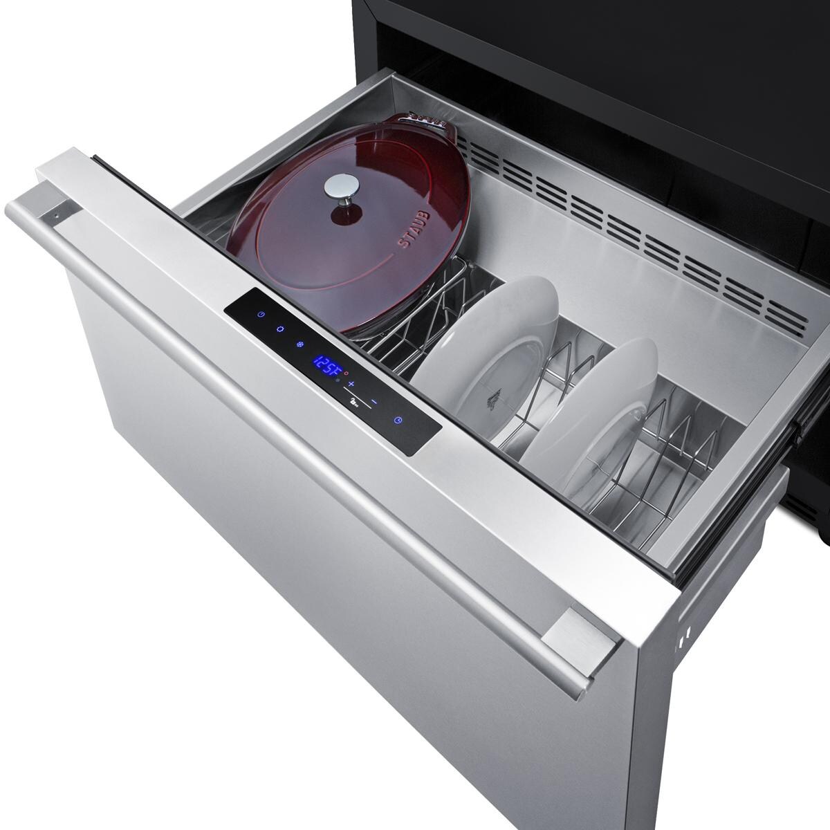 Summit SPHC30 30 Inch 2.4 Cu. Ft. Convertible Drawer Refrigerator/Warming Cabinet - Crpck Pot (Not Included) and Plate Rack - Detail thumbnail