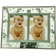 Elegant Baby Silver-Plated Double 3x5 Photo Frame - Teddy Bear image