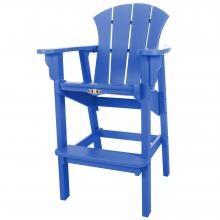 Pawleys Island Sunrise Poly Lumber Adirondack Patio Bar Stool - Blue