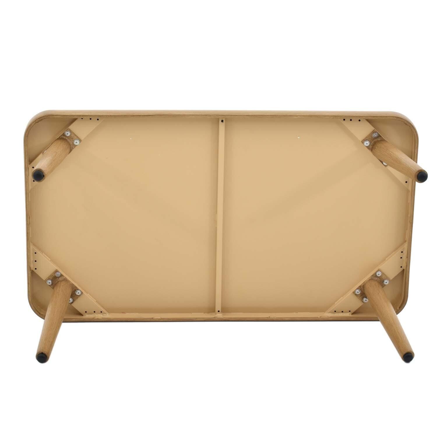 Turin 4 Pc Aluminum Seating Set W/ Beige Cushions in Wood By Lakeview Outdoor Designs - Table Bottom View - Detail thumbnail