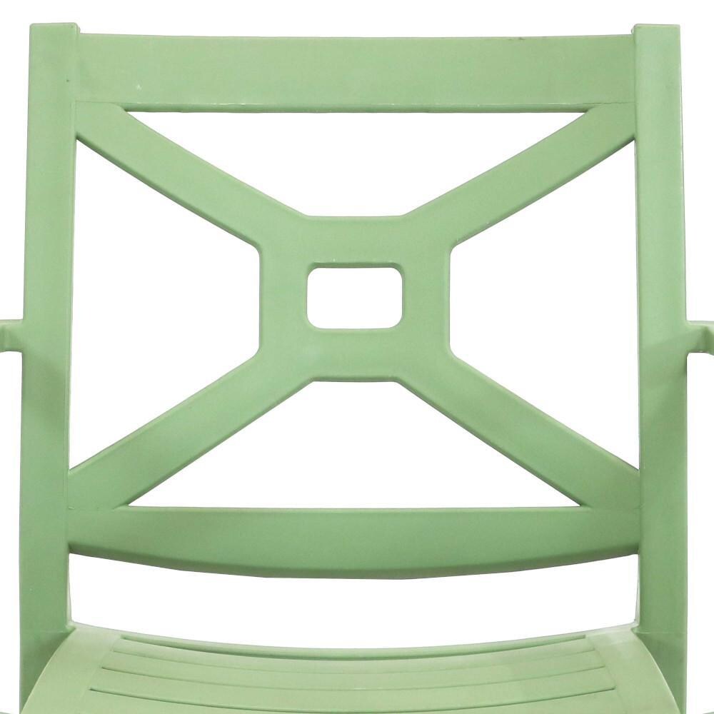 Ultimate Patio Spring Green Plastic Outdoor Arm Chair - Chair Back thumbnail