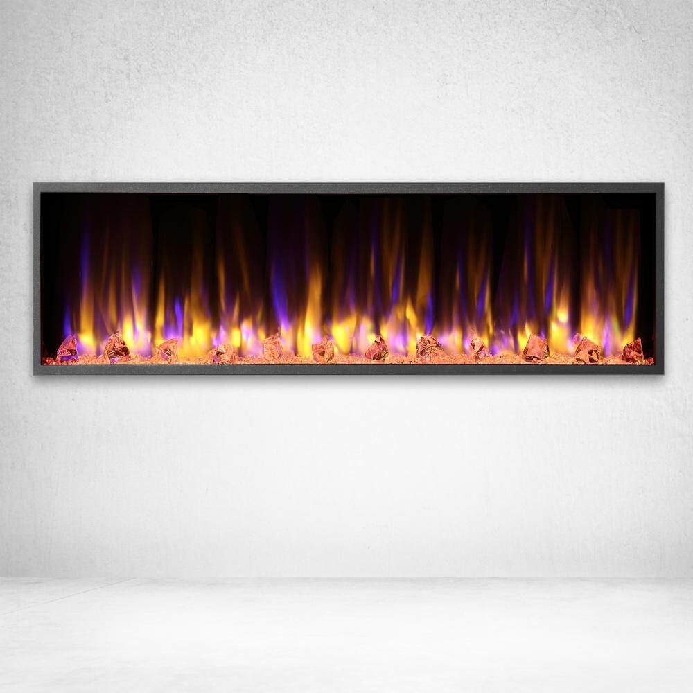 Dynasty DY-BEF64 Harmony Series 64-Inch Built-In Electric Fireplace - Shown with Crystals thumbnail