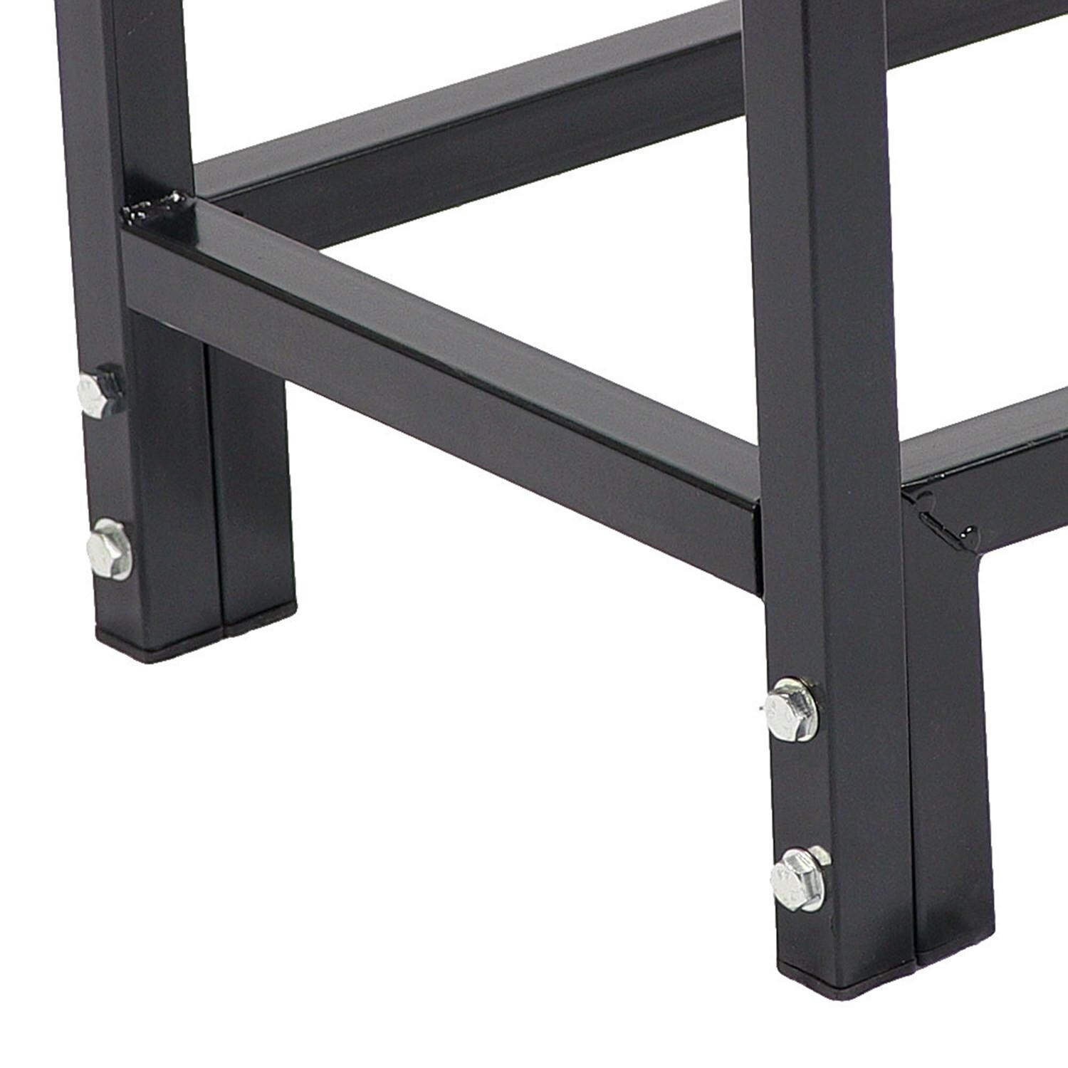 Ultimate Patio SC-QXWR30 Indoor/Outdoor Black Steel Firewood Log Holder - 30-Inch - Base & Hardware thumbnail