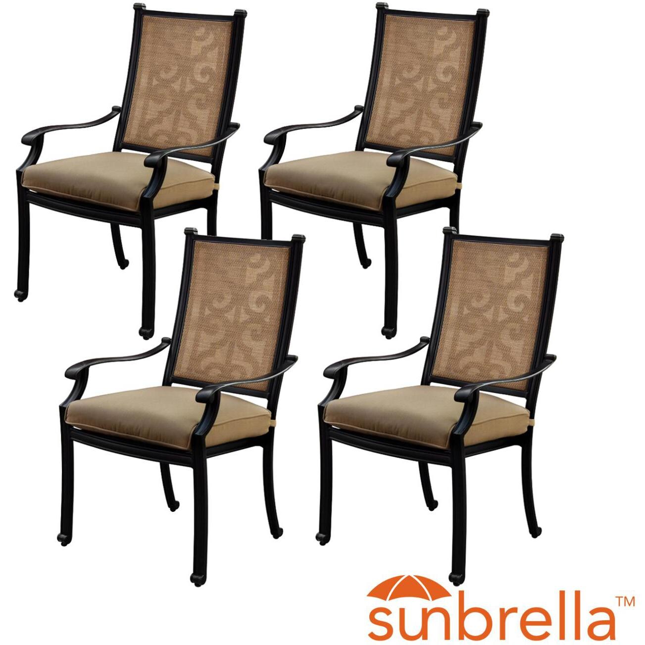 Bocage 4 Piece Sling Patio Dining Chair W/ Sunbrella Heather Beige Cushion By Lakeview Outdoor Designs