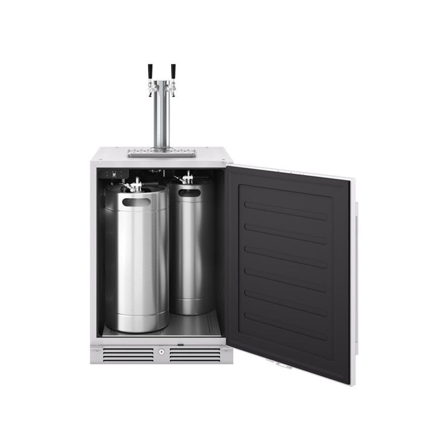 Zephyr PRKB24C01AS-OD Presrv 24-Inch Outdoor Kegerator & Beverage Cooler Double Tap on Rolling Casters w/Line Cleaning Kit - Barrels Shown thumbnail