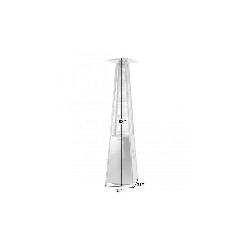 Ultimate Patio Pyramid 40,000 BTUs Propane Gas Patio Heater - Stainless Steel - Dimensional thumbnail