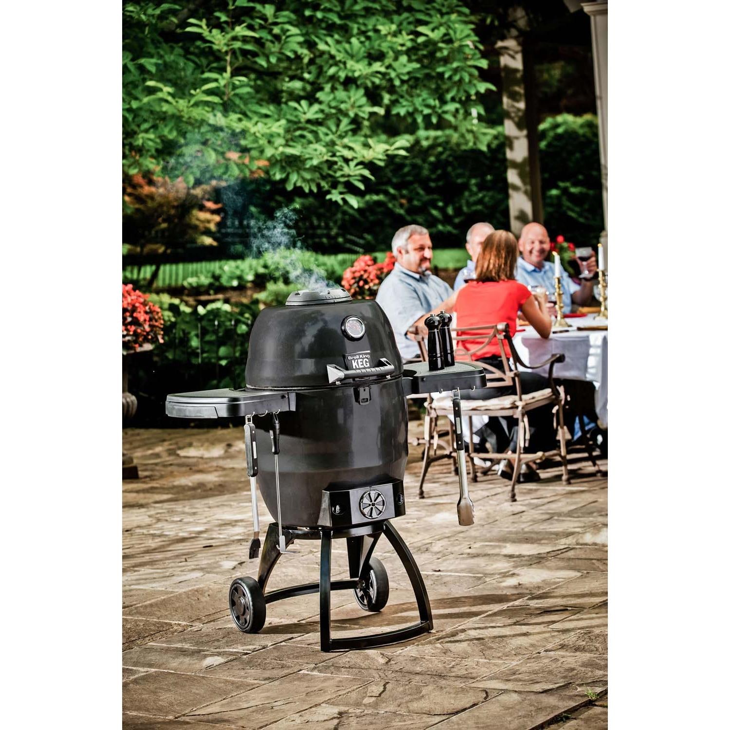 Broil King Keg 5000 Steel Charcoal Kamado Grill - Gray - Grilling with Family - Lifestyle thumbnail
