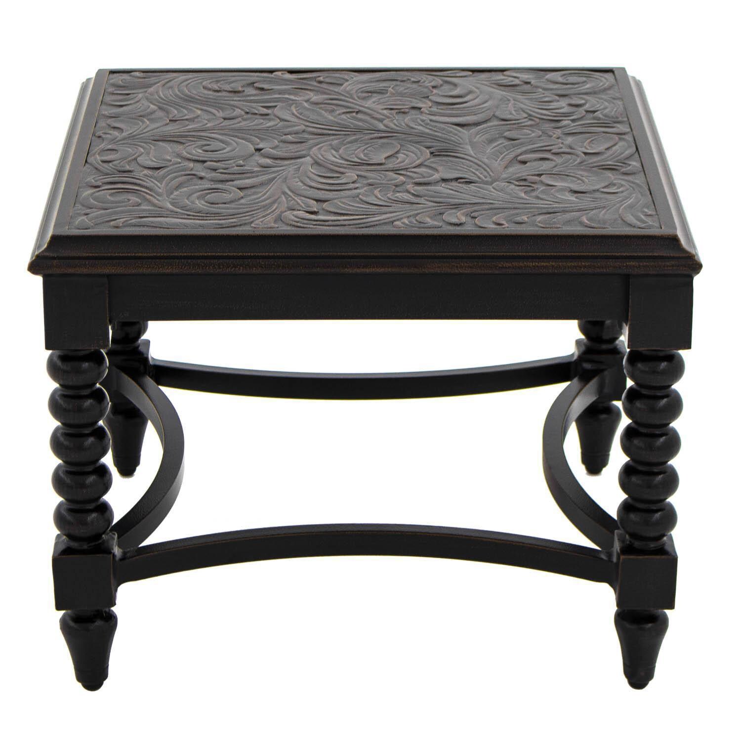 Du Monde 24 Inch Square Cast Aluminum Outdoor End Table By Lakeview Outdoor Designs