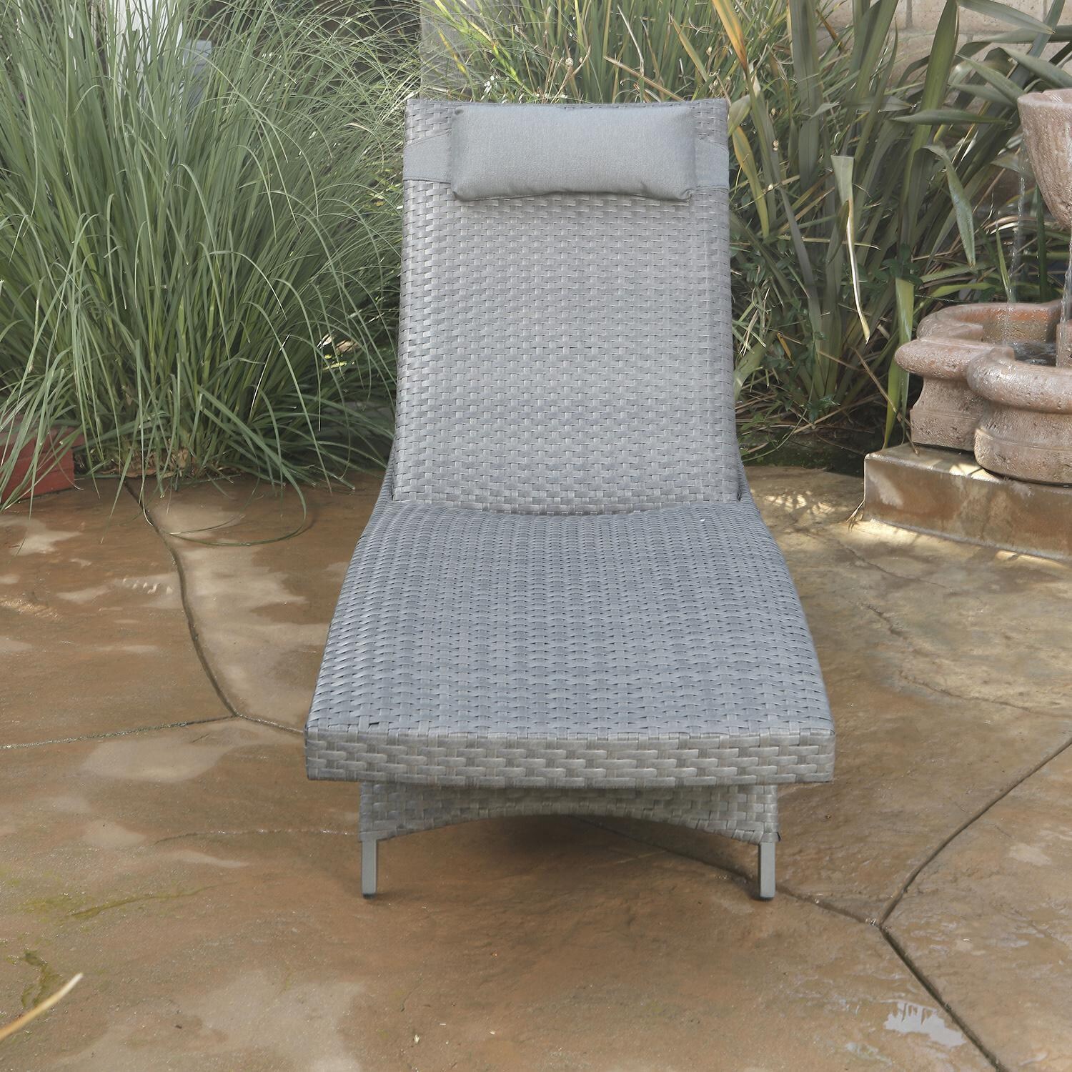 Lakeview Outdoor Designs Sugar Bay Wicker & Aluminum Patio Chaise Lounge - Front thumbnail