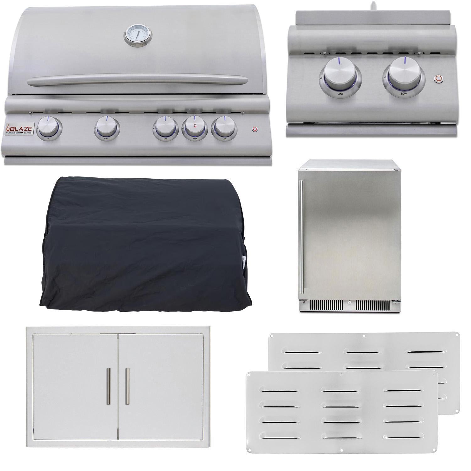 Blaze BLZ-4LTE3MG-NG LTE+ Marine Grade 7 Pc 32-in Natural Gas Outdoor Kitchen Package - White Background thumbnail
