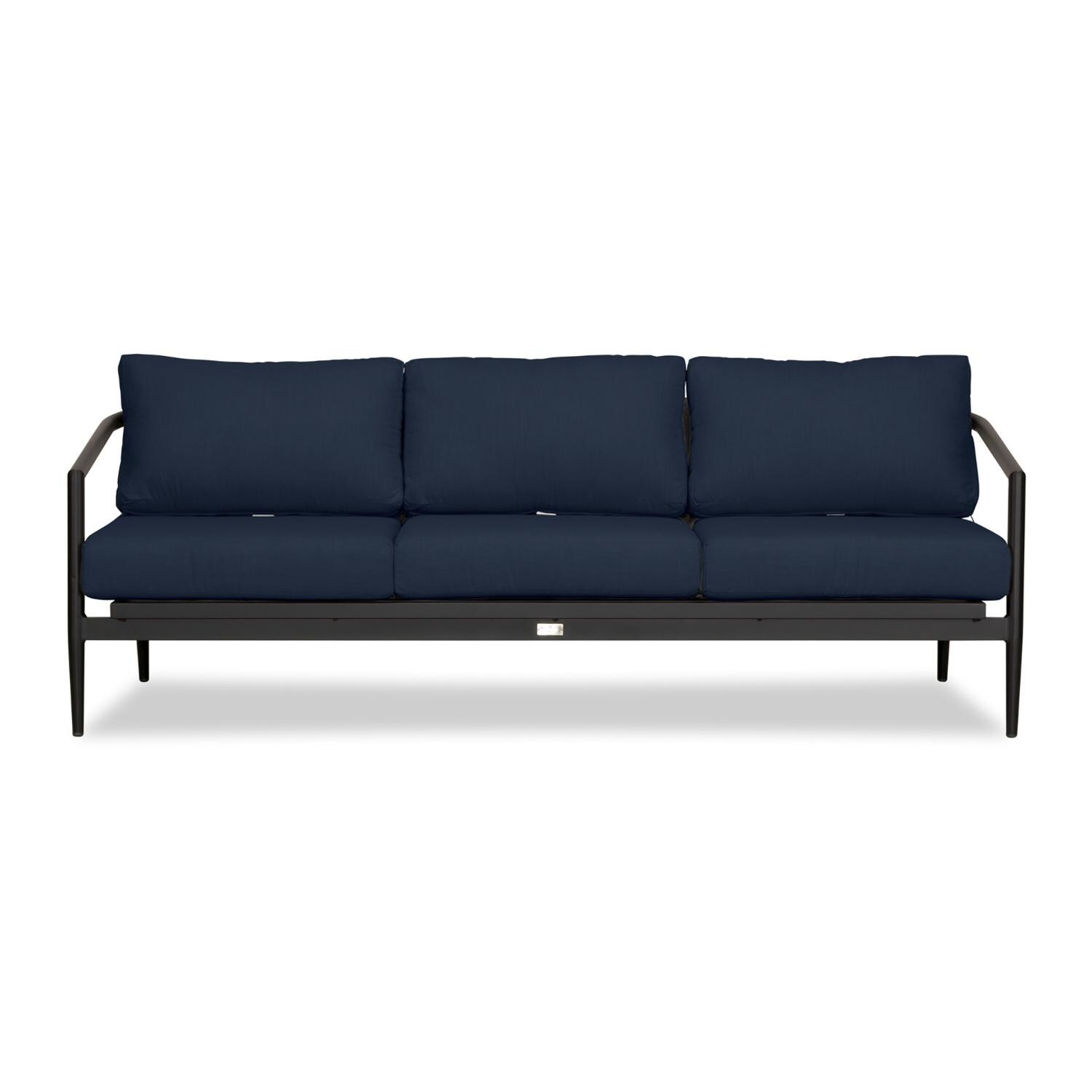 Lakeview Midnight Cove 3 Person Aluminum Sofa in Black/Carbon/Spectrum Indigo - White Background thumbnail
