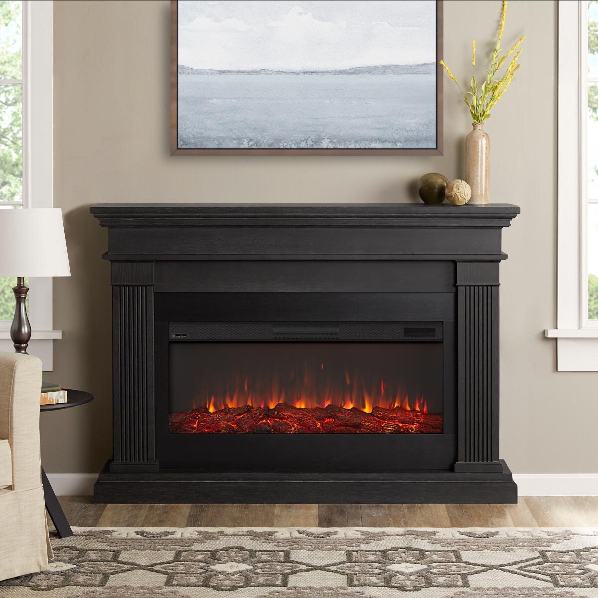 Real Flame Beau 58 Inch Electric Fireplace Mantel Gray 8080e Gry Real Flame Beau 58 Inch Electric Fireplace Mantel Gray 8080e Gry Gas Log Guys