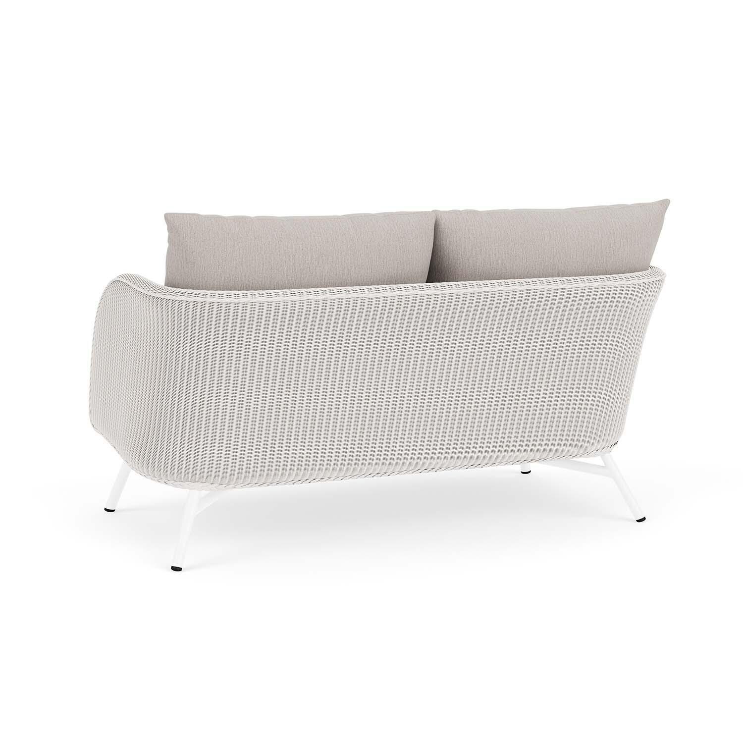 Lloyd Flanders Essence Loveseat W/Remy Cloud Fabric - White Finish - Back Left thumbnail