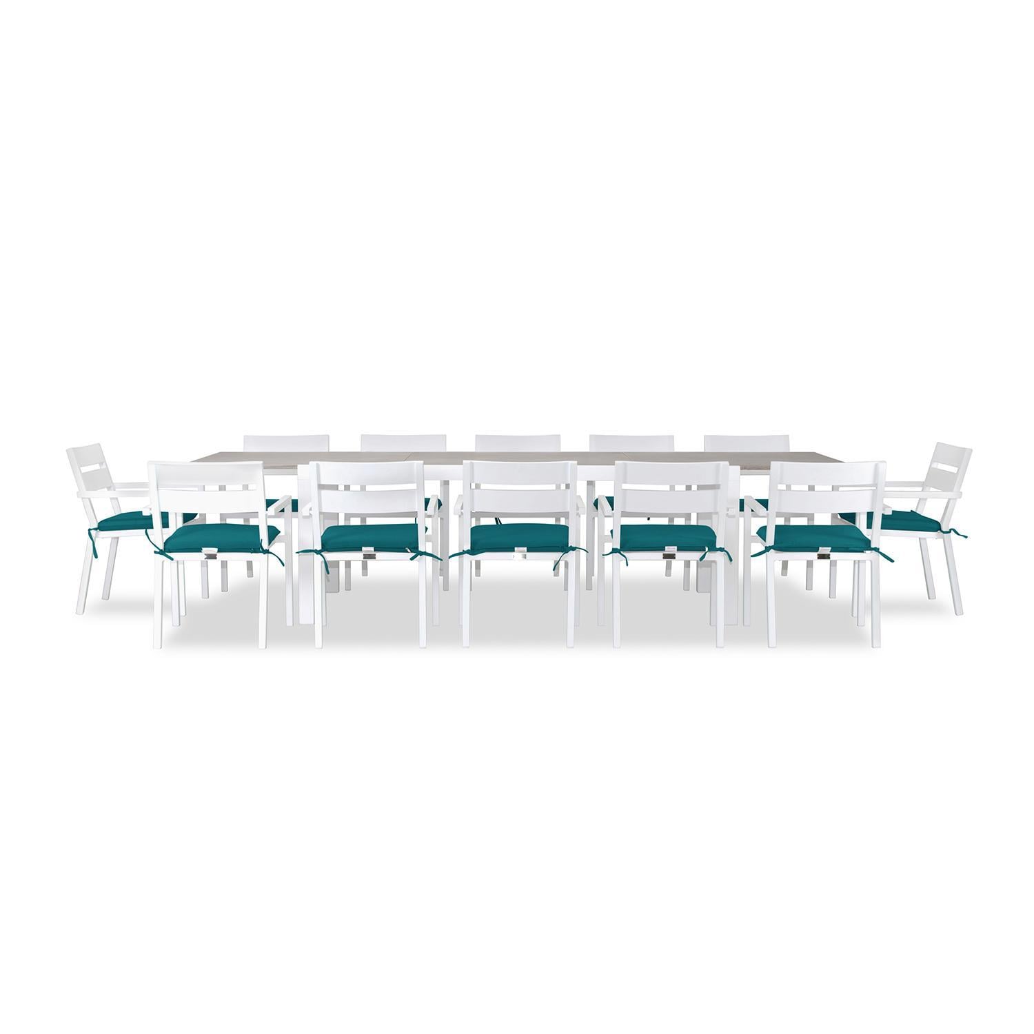 Calm Bay 13 Pc Extendable Dining Set in White/Spectrum Peacock by Lakeview - White Background 3 thumbnail
