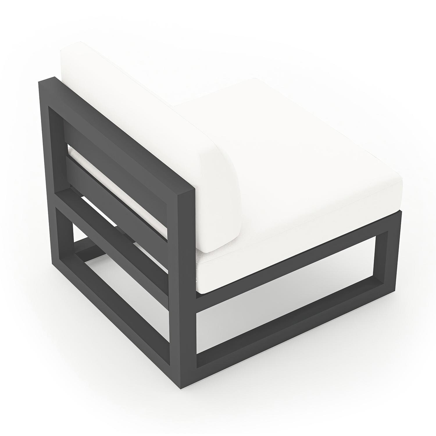 Misty Cove Middle Club Chair in Slate w/Canvas Natural Cushions by Lakeview - Back Angle View - White Background thumbnail