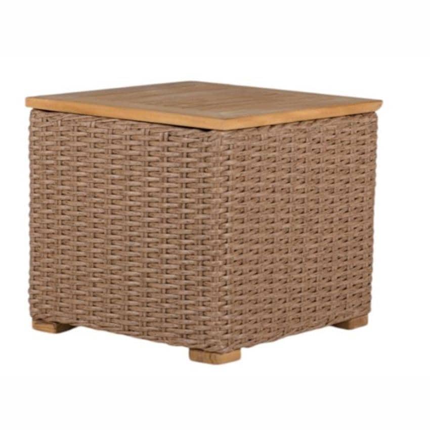 Boca Wicker Side Table w/ Storage in Honey by Royal Teak Collection