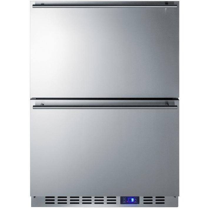 Summit 24-Inch 3.54 Cu. Ft. Commercial Built-In / Freestanding Outdoor Double Drawer Compact Freezer - Stainless Steel - SPFF51OS2D thumbnail