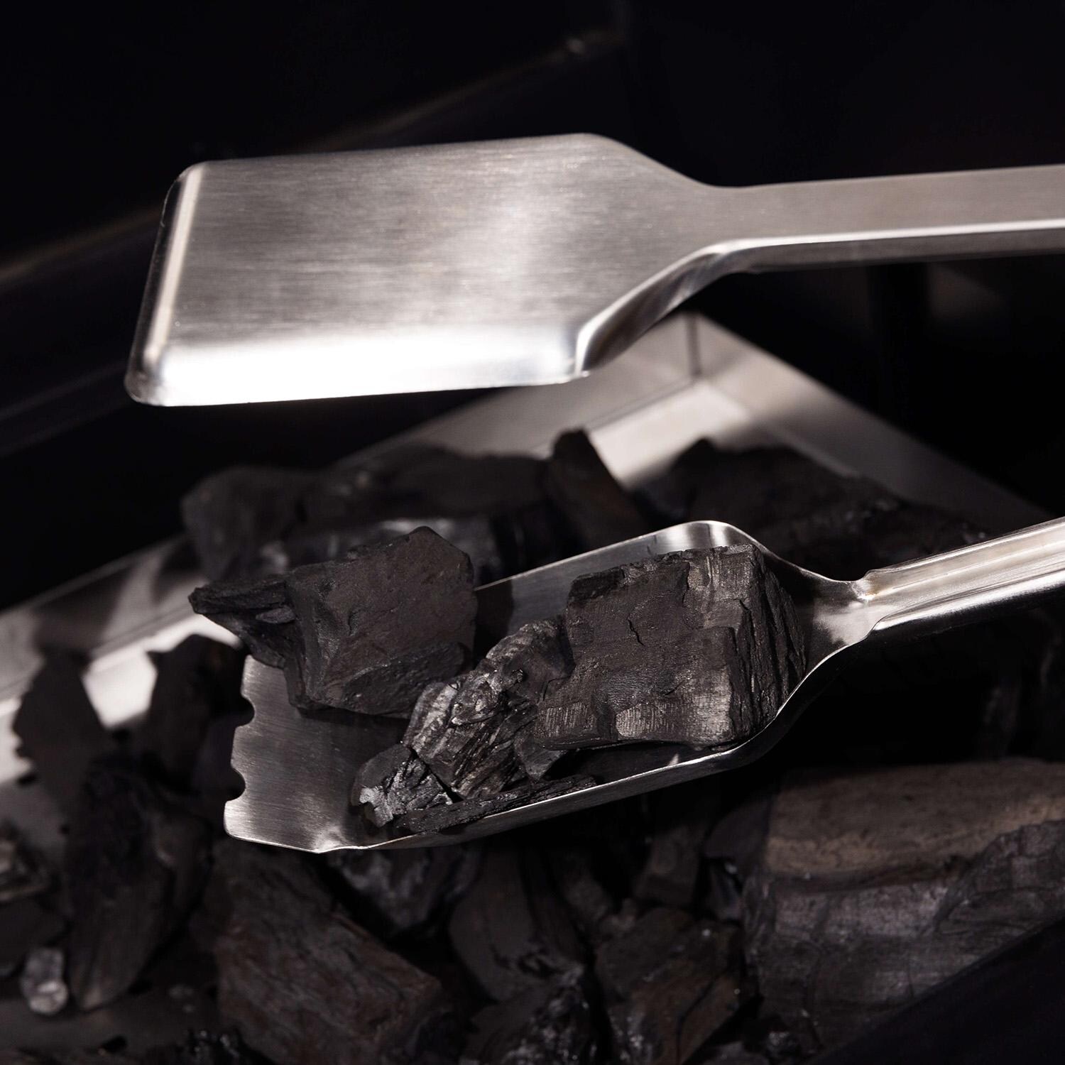 GrillPro Charcoal Tongs/ Rake - 39463 - Grabbing Charcoal - Lifestyle thumbnail