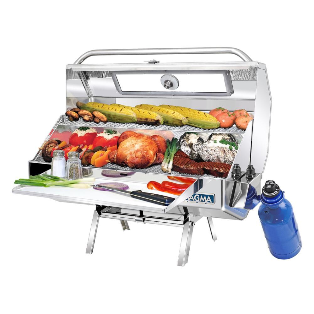 Magma A10-1225-2GS Marine Monterey II Infrared Gas Grill on Legs (shelf & canister NOT included) thumbnail