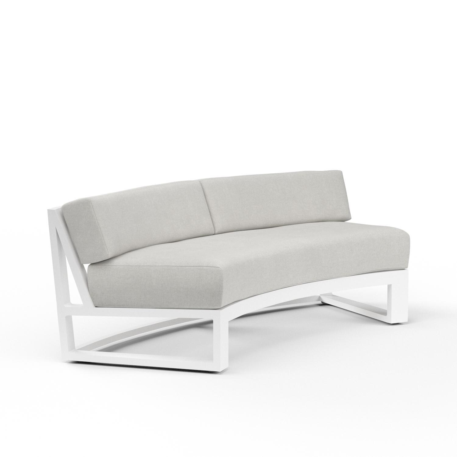 Sunset West - 4801-CRV-40433 - Newport Aluminum Curved Patio Sofa W/ Sunbrella Cast Silver Cushions thumbnail