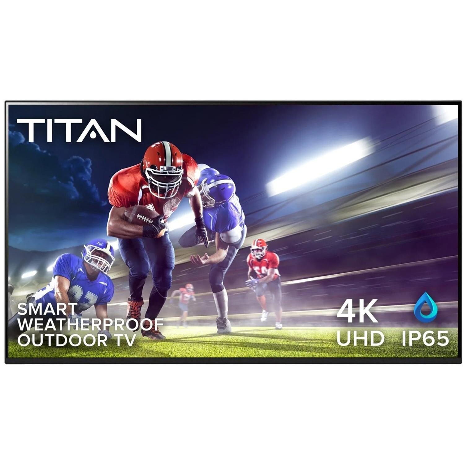 Titan BQG-L100-UHD-075-010 L100 Series 75 Inch Partial Sun 4K UHD Smart Outdoor TV W/ Direct Lit Backlight & Built-In Alexa - Screen - White Background thumbnail