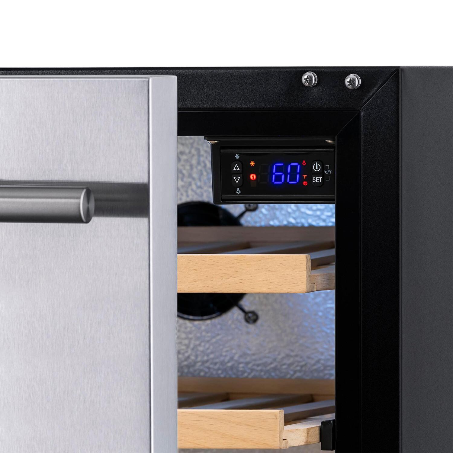 Newair NOF100SS00 24-Inch Built-in 20 Bottle & 80 Can Dual Drawer Wine & Beverage Fridge - Digital Controls thumbnail