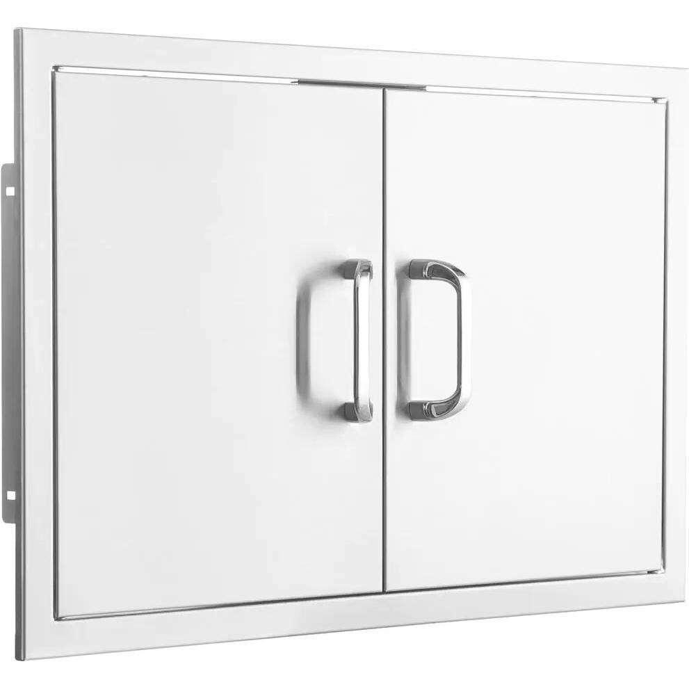 BBQGuys Signature 32-Inch Stainless Steel Double Access Door - Angled View - White Background thumbnail