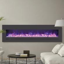 Sierra Flame by Amantii Wall Mount/Flush Mount 72-Inch Electric Fireplace with Steel Surround - WM-FML-72-7823-STL