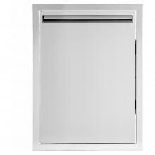 BBQGuys Aspen Series 17-Inch Stainless Steel Left-Hinged Single Access Door - Vertical image