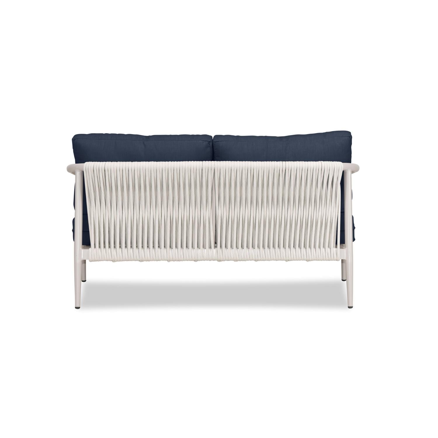 Lakeview Midnight Cove 2 Person Aluminum Loveseat in Urban Stone/Carrera/Spectrum Indigo - Back - White Background thumbnail