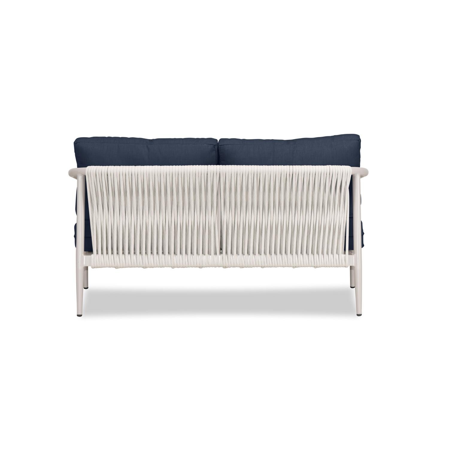 Lakeview Midnight Cove 2 Person Aluminum Loveseat in Urban Stone/Carrera/Spectrum Indigo - Back - White Background thumbnail